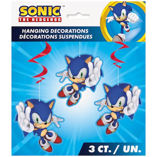 Sonic the Hedgehog™ Hanging Swirl Décor, 3ct.